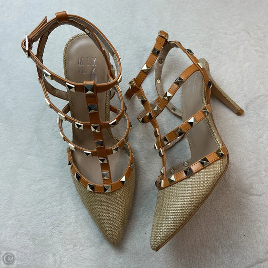 Shoes Heels Kitten By Mix No 6 In Orange & Tan, Size: 8