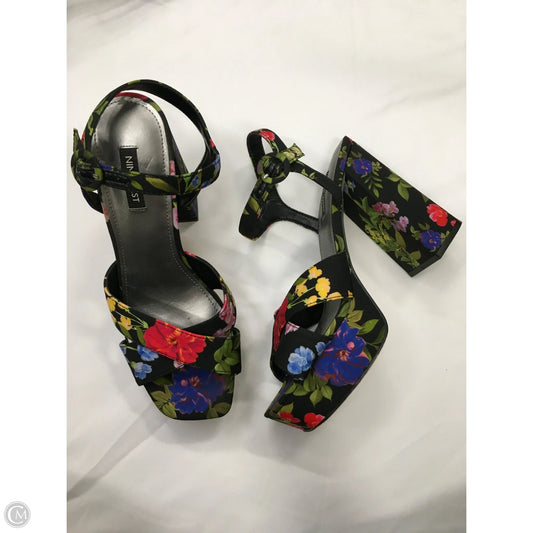 Shoes Heels Block By Nine West In Floral Print, Size: 8.5