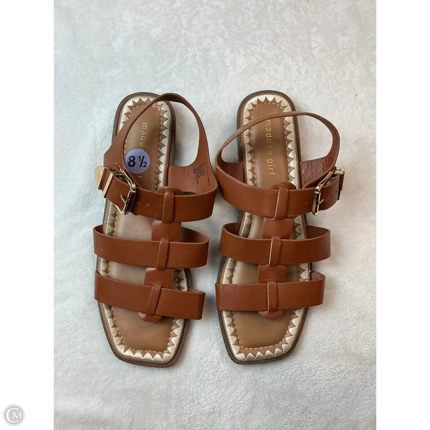 Sandals Flats By Madden Girl In Brown & Cream, Size: 8.5