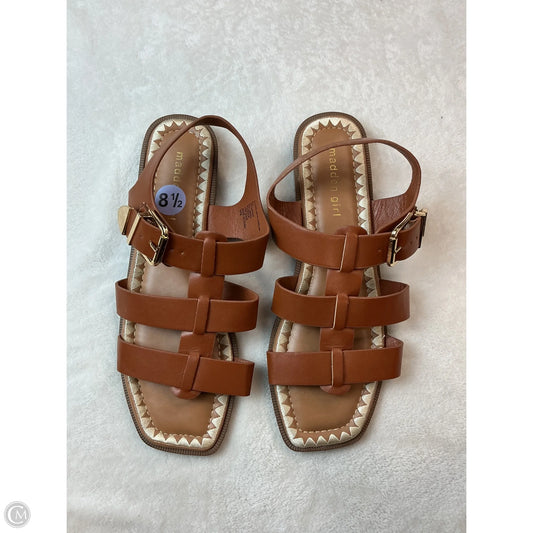 Sandals Flats By Madden Girl In Brown & Cream, Size: 8.5