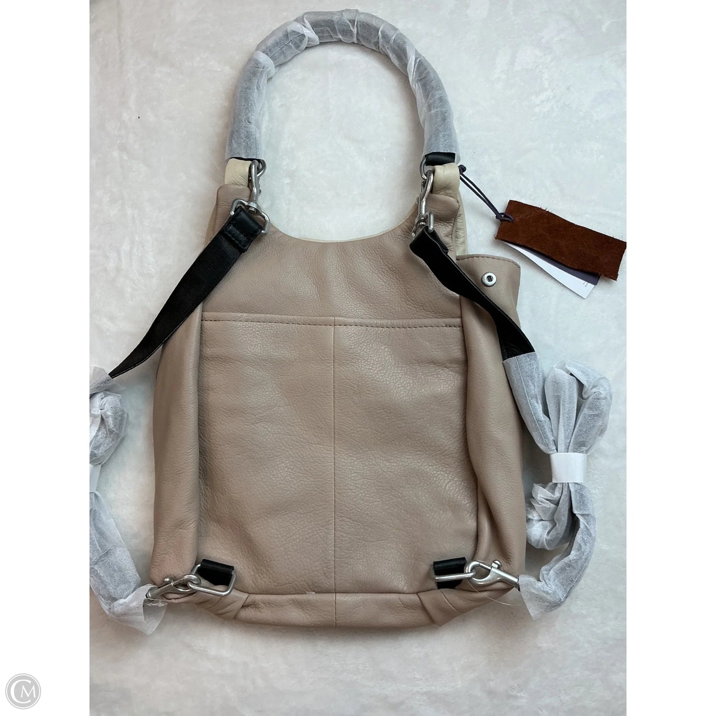 Handbag Leather By American, Size: Medium