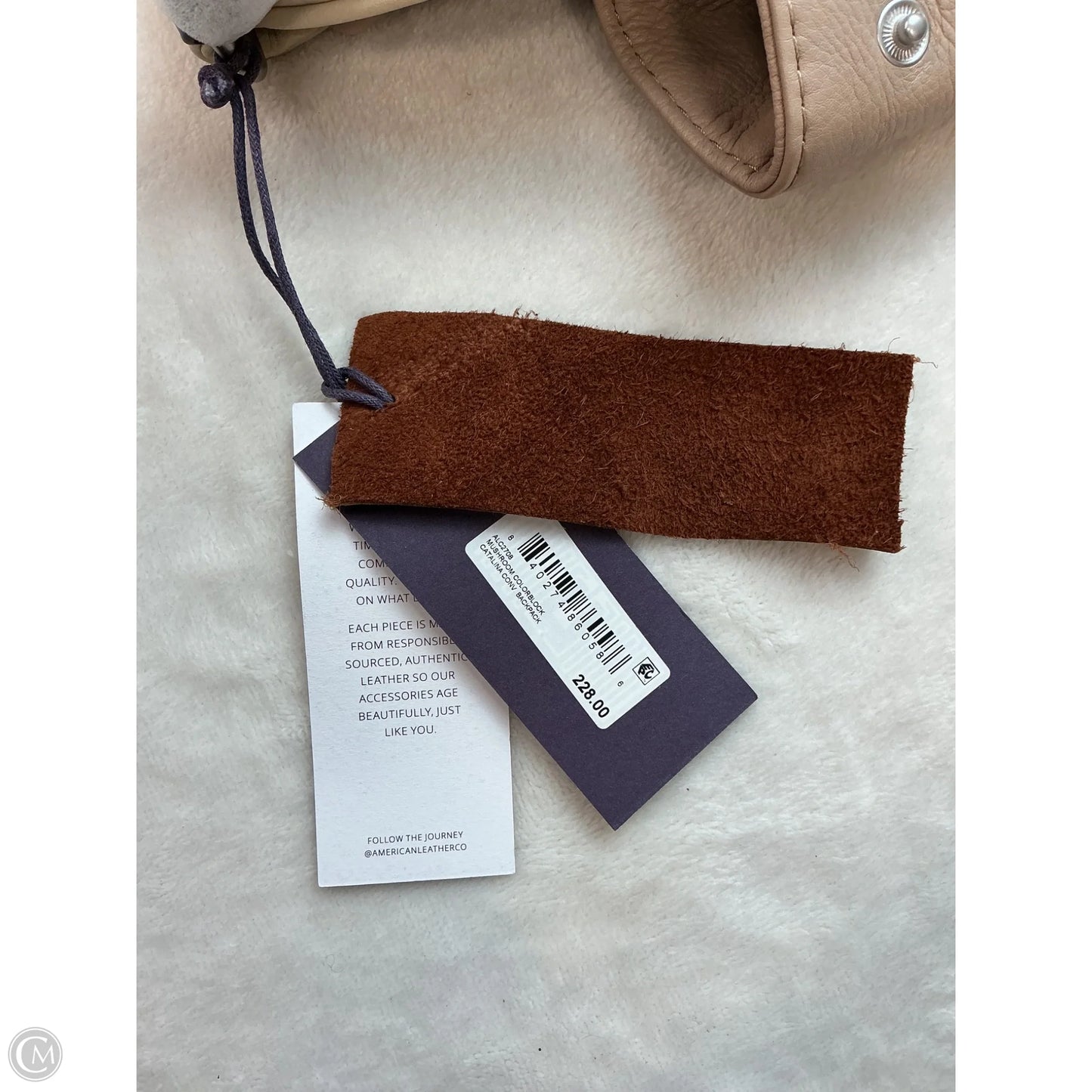 Handbag Leather By American, Size: Medium