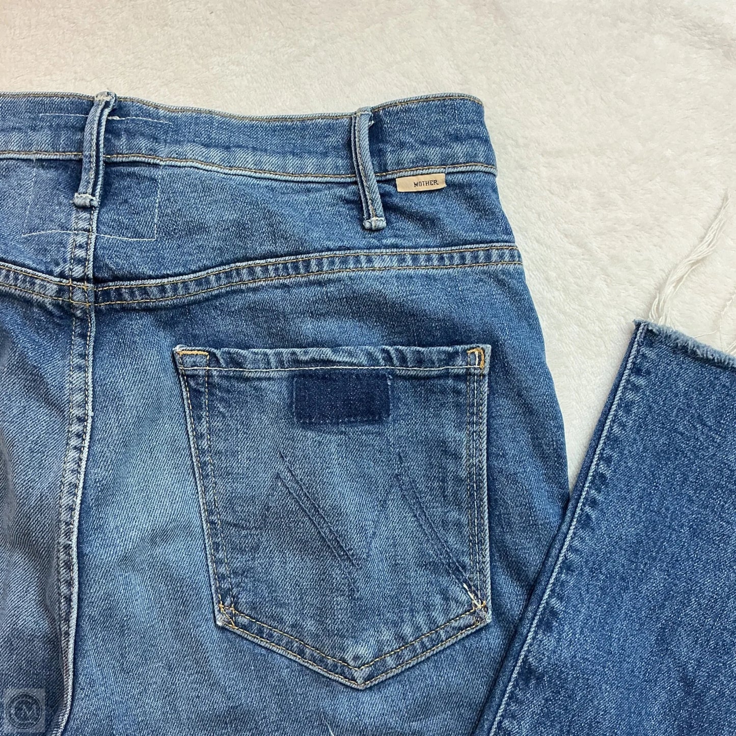 Jeans Straight By Mother In Blue Denim, Size: 8