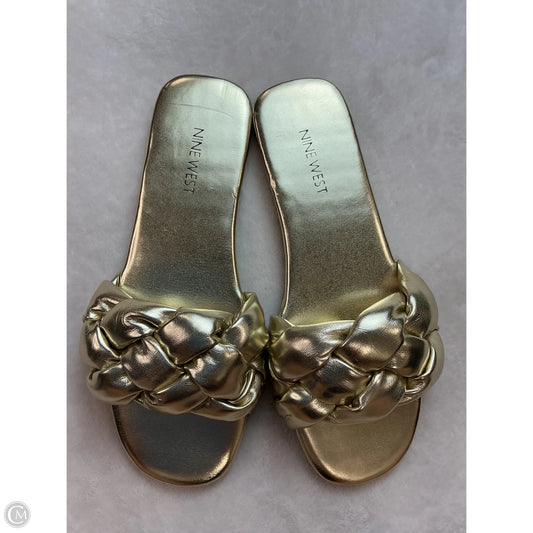 Sandals Flats By Nine West In Gold, Size: 8