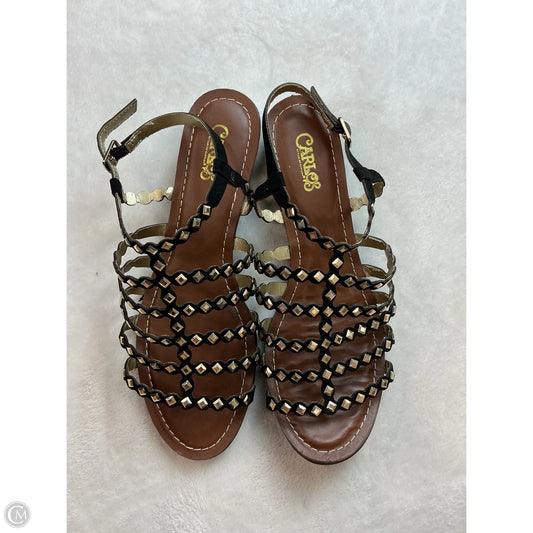 Sandals Flats By Carlos By Carlos Santana In Black & Brown, Size: 8