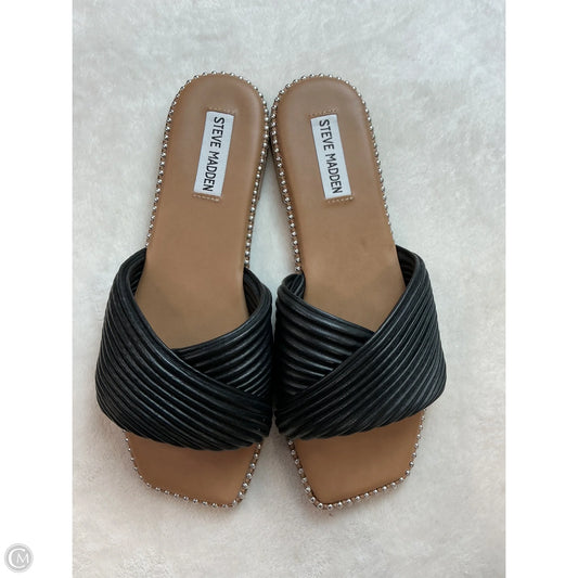 Sandals Flats By Steve Madden In Black & Brown, Size: 8