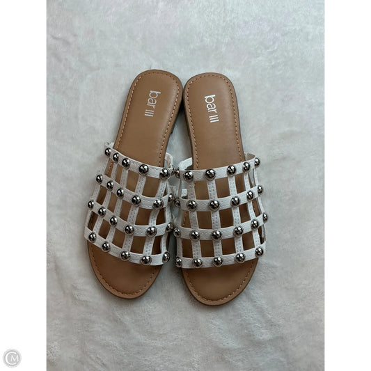 Sandals Flats By Bar Iii In White, Size: 8