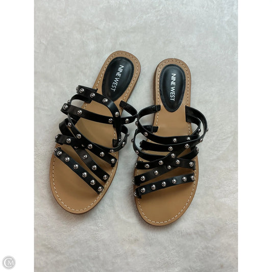 Sandals Flats By Nine West In Black, Size: 8