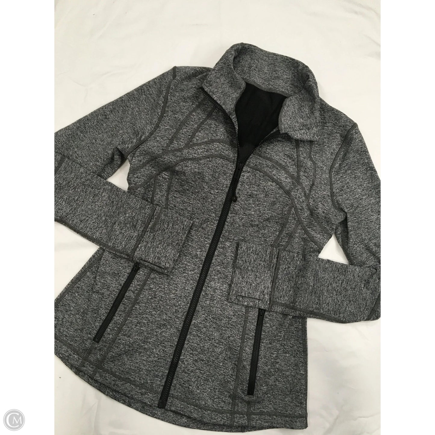 Athletic Jacket By Lululemon In Grey, Size: L