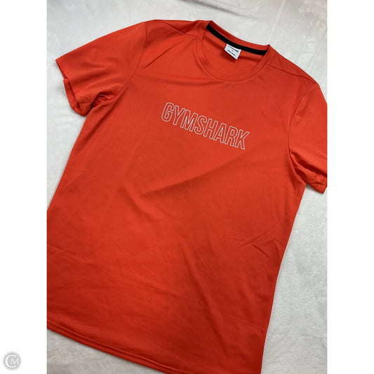 Athletic Top Short Sleeve By Gym Shark In Orange, Size: L