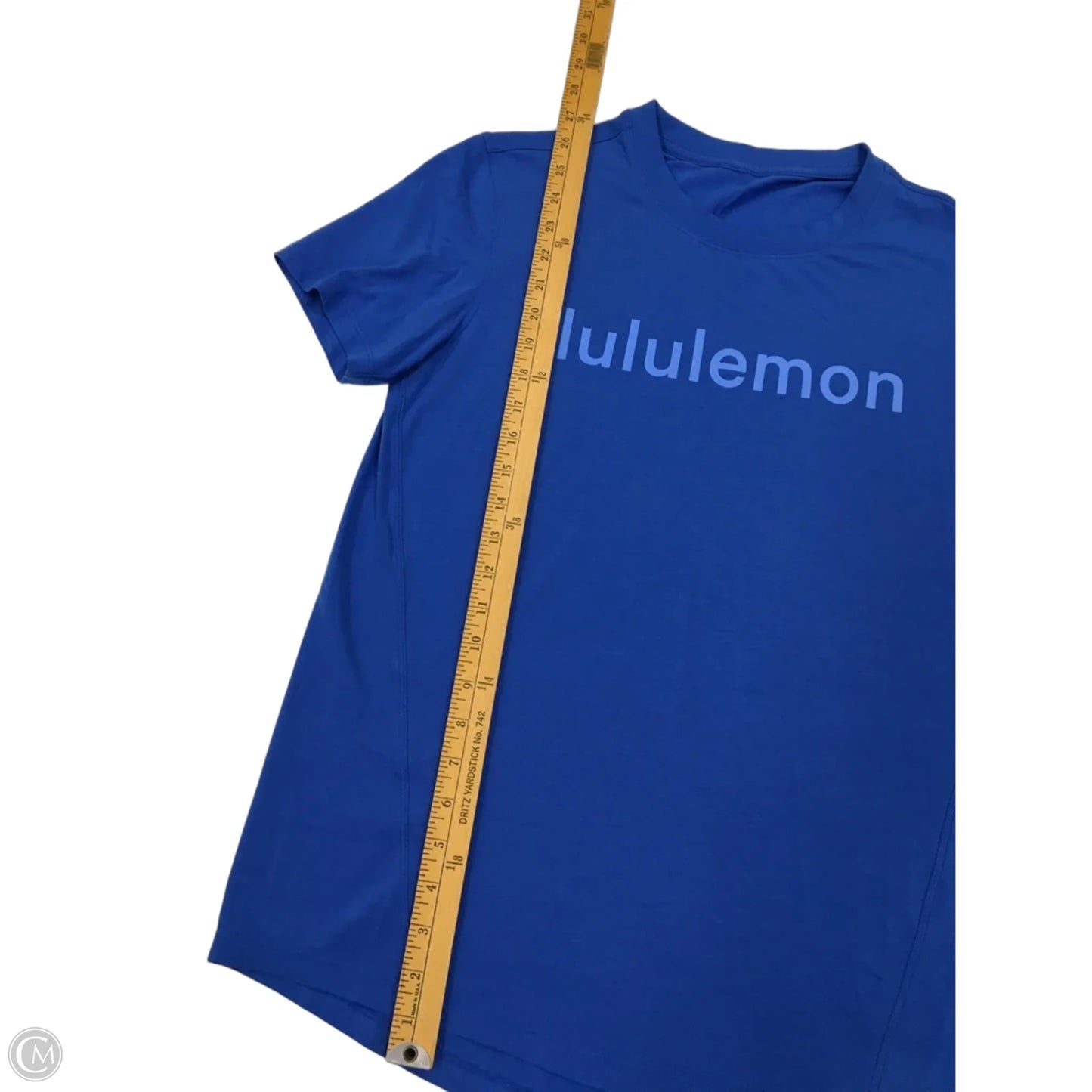 Athletic Top Short Sleeve By Lululemon In Blue, Size: M