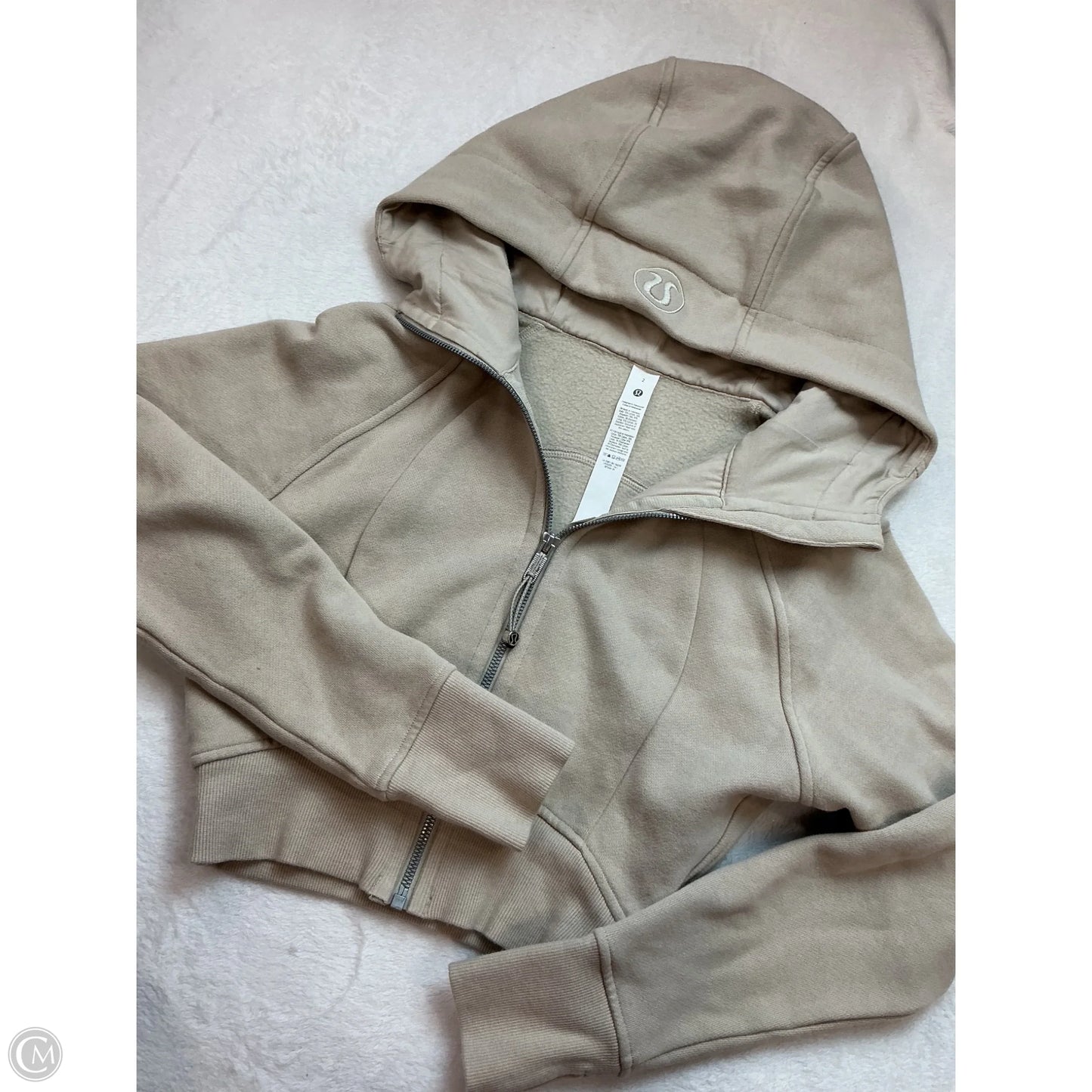 Athletic Jacket By Lululemon In Cream, Size: 2