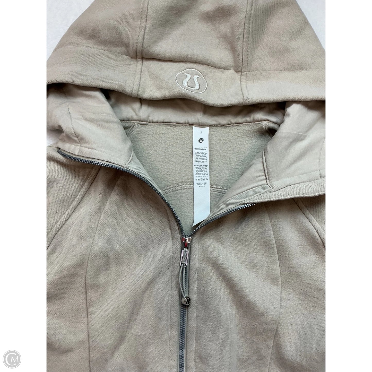 Athletic Jacket By Lululemon In Cream, Size: 2