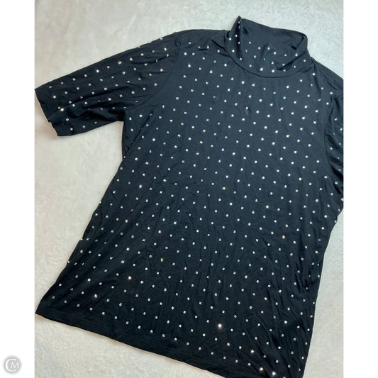 Top 3/4 Sleeve By Chicos In Black & Silver, Size: L