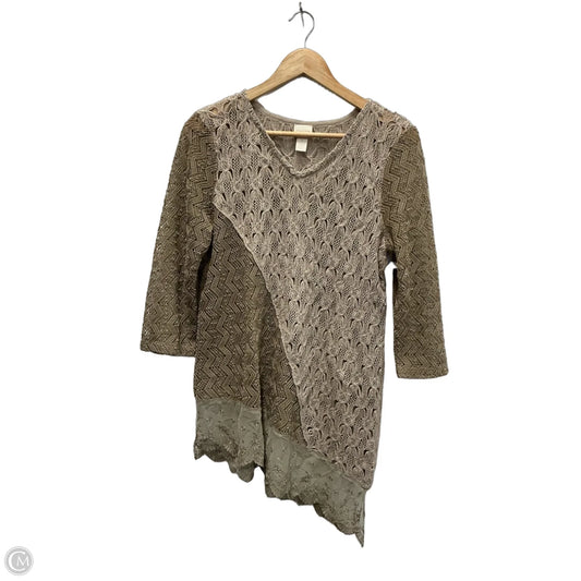 Top 3/4 Sleeve By Chicos In Beige, Size: M