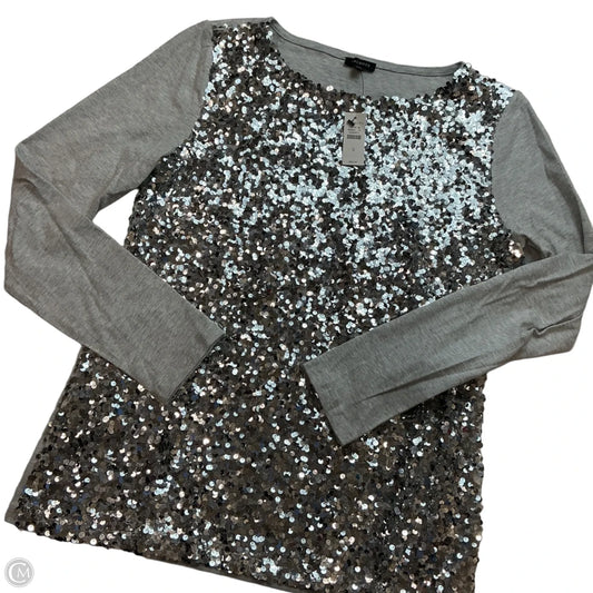 Top Long Sleeve By Talbots In Silver, Size: S