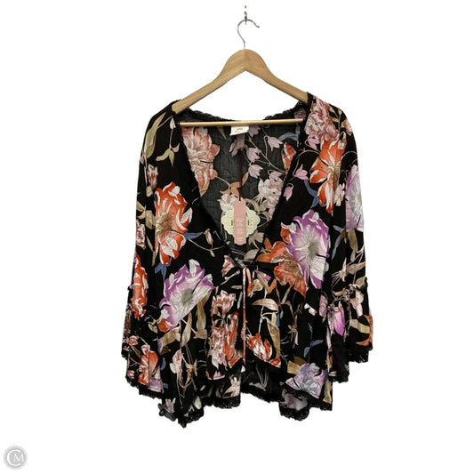 Top Long Sleeve By Knox Rose In Floral Print, Size: M