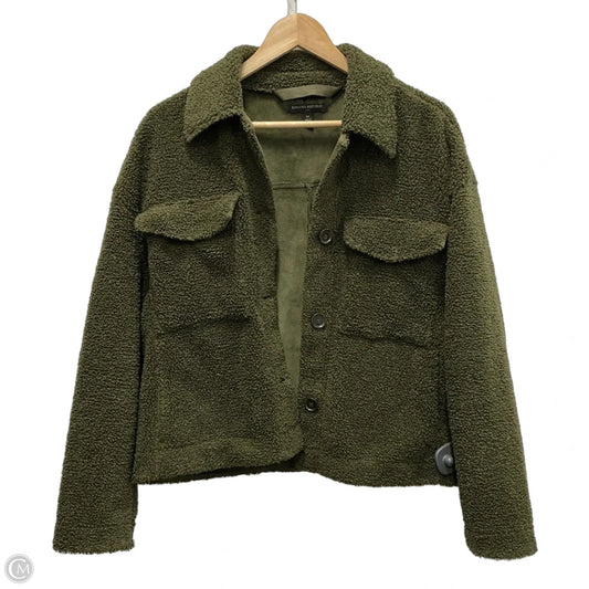Jacket Faux Fur & Sherpa By Banana Republic In Green, Size: M
