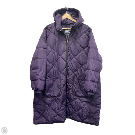 Coat Puffer & Quilted By Lands End In Purple, Size: 3x