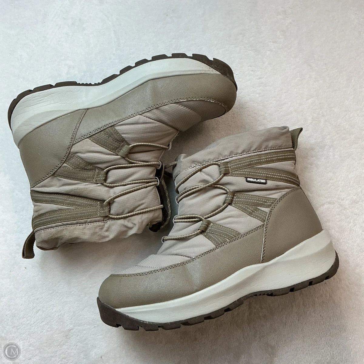 Boots Snow By Lands End In Tan, Size: 8