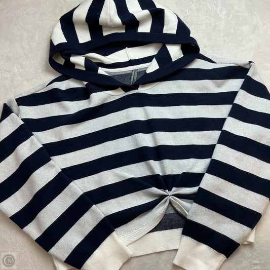Sweatshirt Hoodie By Anthropologie In Blue & White, Size: L