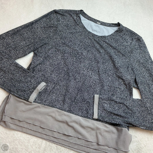 Athletic Top Long Sleeve Crewneck By Lululemon In Black & Grey, Size: S