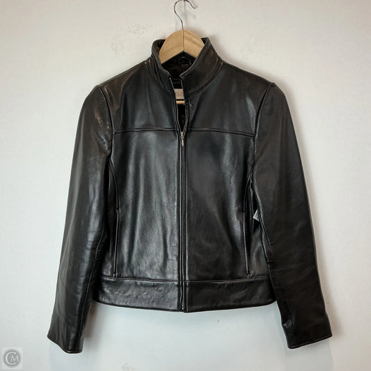 Jacket Leather By Valerie Stevens In Black, Size: Sp