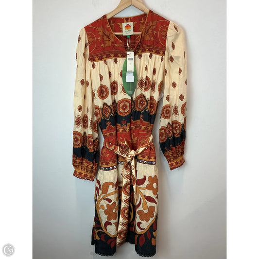 Dress Designer By Farm Rio In Orange & Red, Size: L