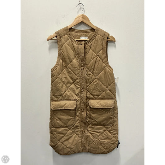 Vest Puffer & Quilted By Paper Crane In Tan, Size: S