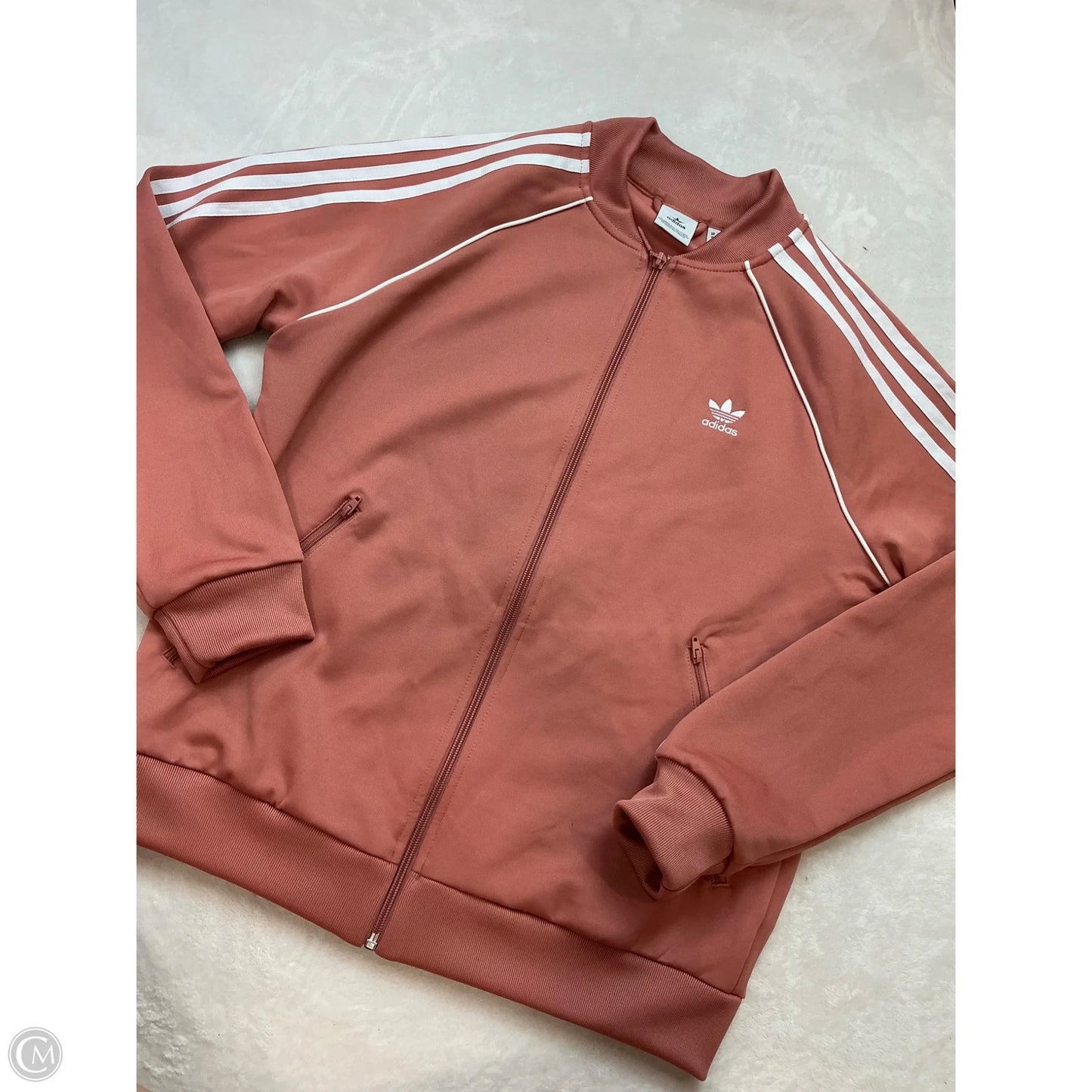 Athletic Jacket By Adidas In Peach, Size: M