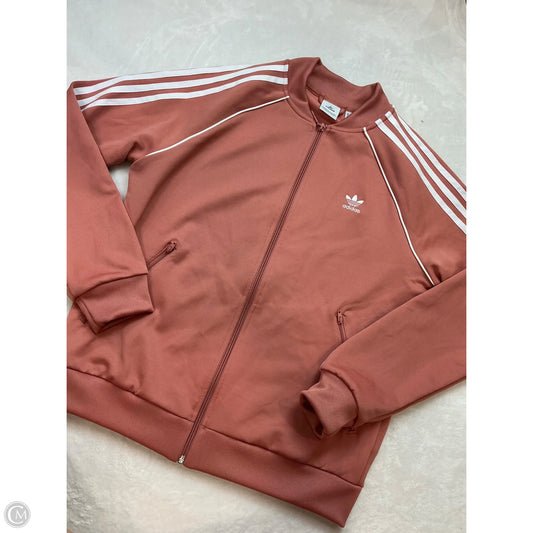 Athletic Jacket By Adidas In Peach, Size: M