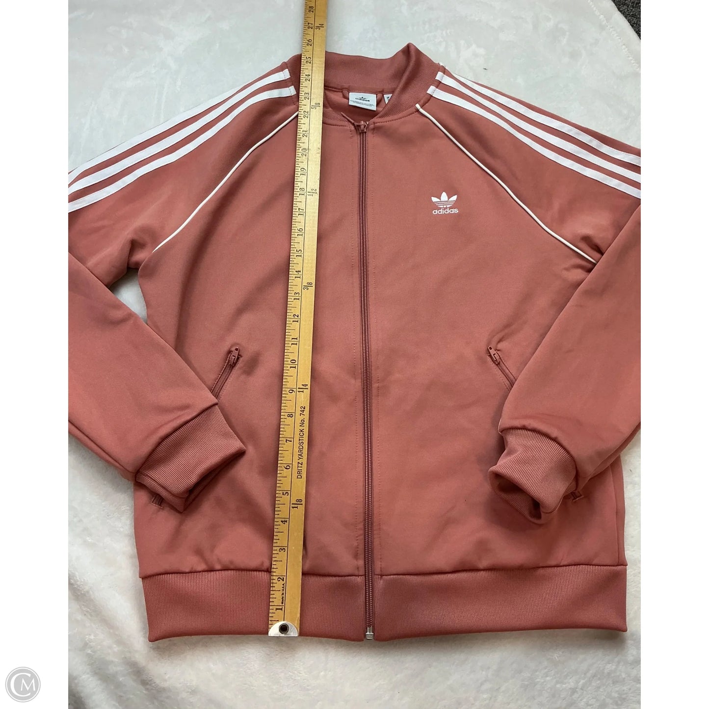 Athletic Jacket By Adidas In Peach, Size: M