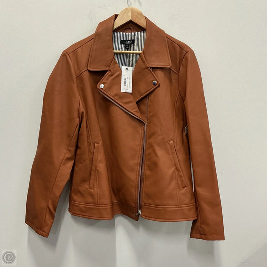 Jacket Moto By Ana In Tan, Size: Xl