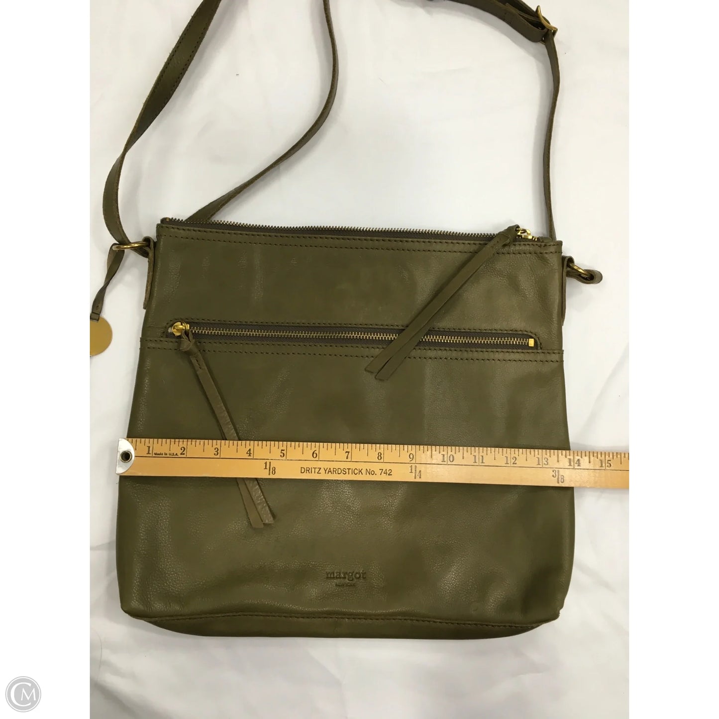 Handbag Leather By Margot, Size: Medium
