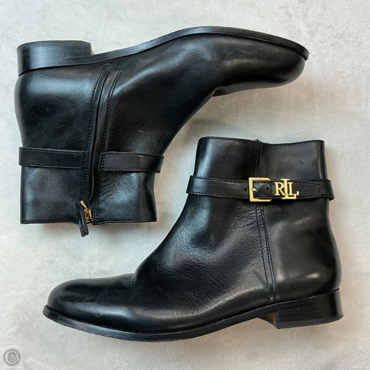 Boots Ankle Flats By Ralph Lauren In Black, Size: 8.5