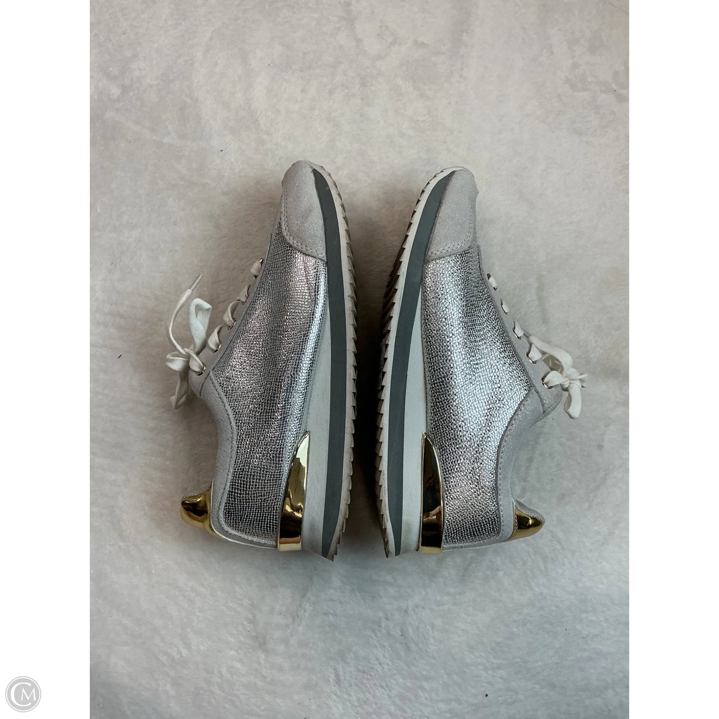 Shoes Athletic By Bebe In Silver, Size: 7.5