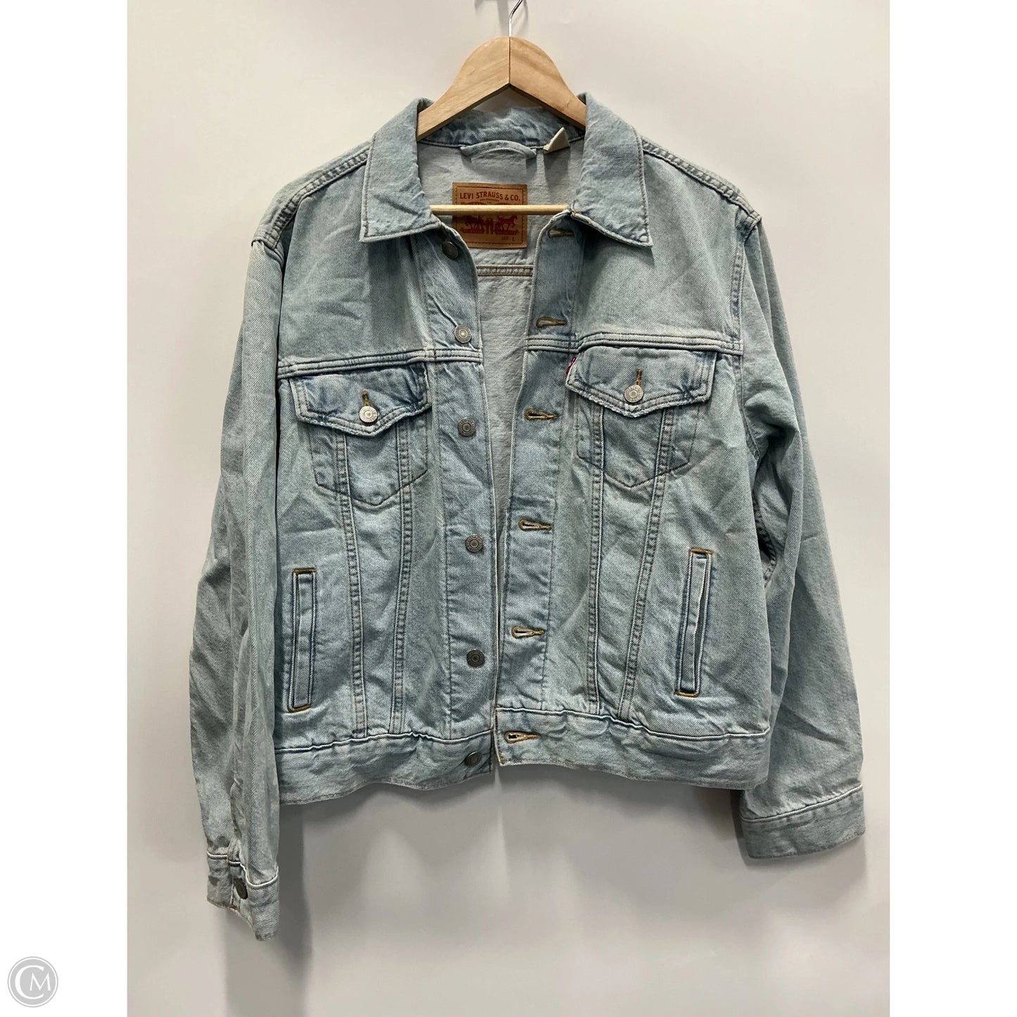 Jacket Denim By Levis In Blue Denim, Size: L