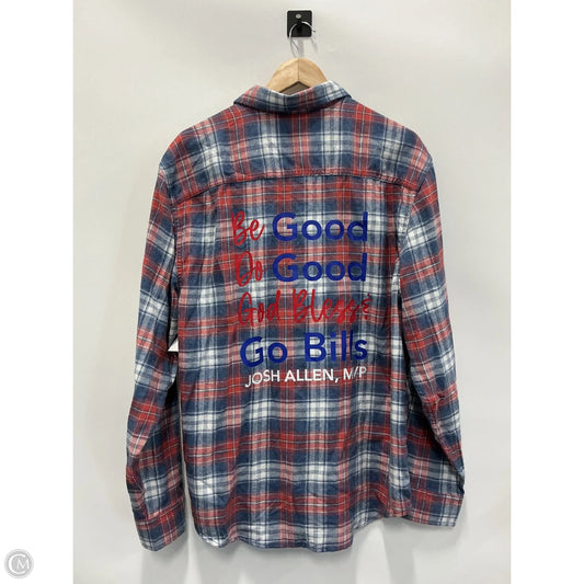 Top Long Sleeve By Clothes Mentor In Plaid Pattern, Size: L