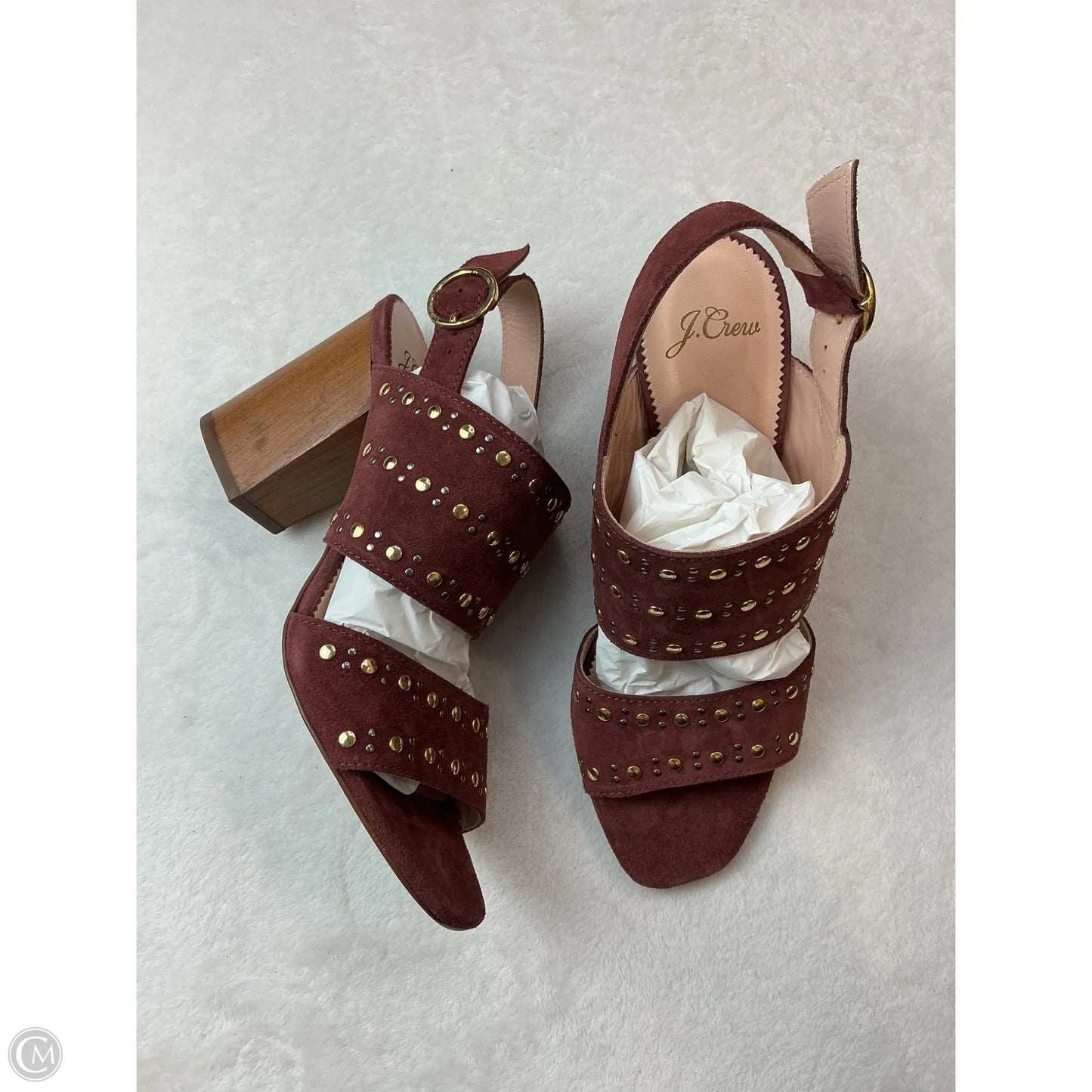Sandals Heels Block By J. Crew In Maroon, Size: 8