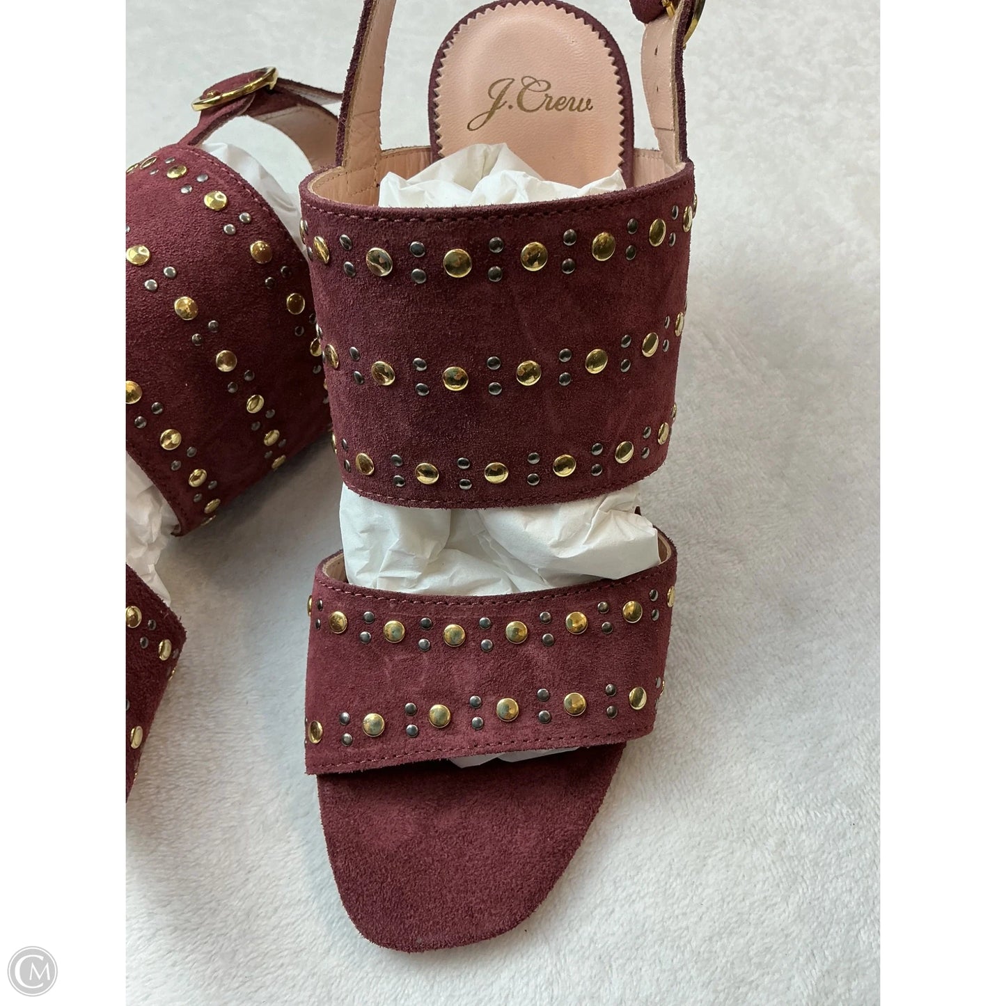 Sandals Heels Block By J. Crew In Maroon, Size: 8
