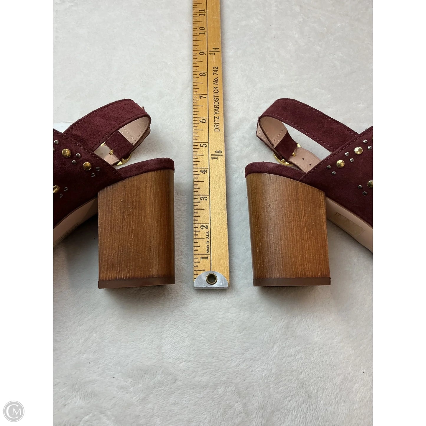Sandals Heels Block By J. Crew In Maroon, Size: 8