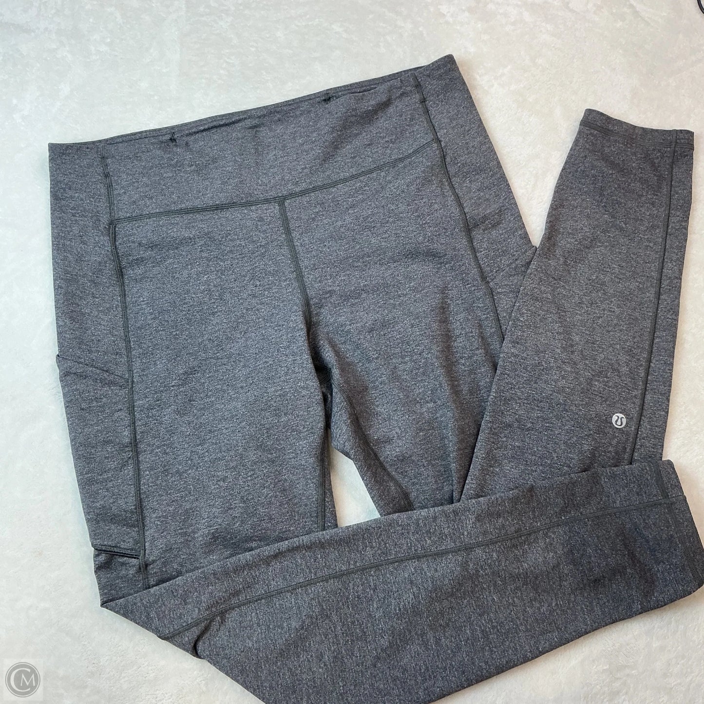 Athletic Leggings By Lululemon In Grey, Size: 12