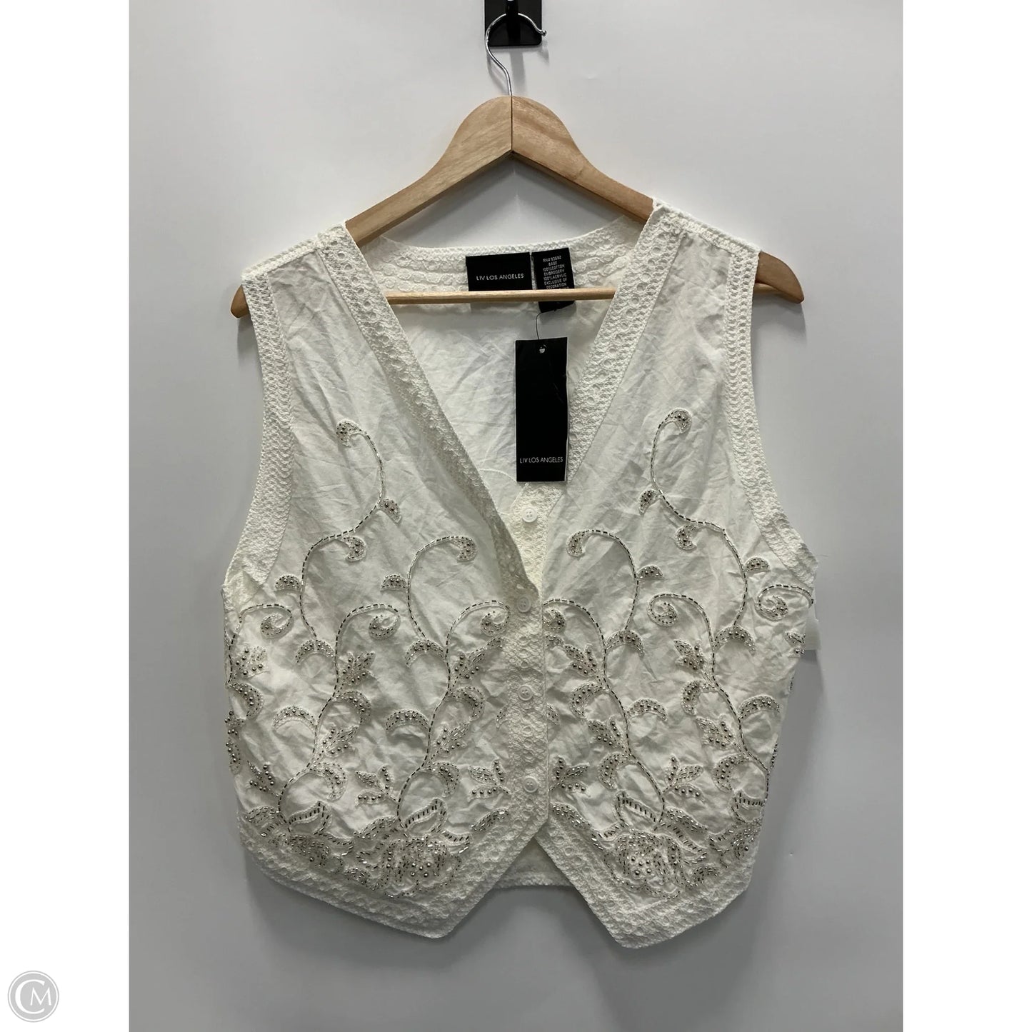 Top Sleeveless By Clothes Mentor In White, Size: L