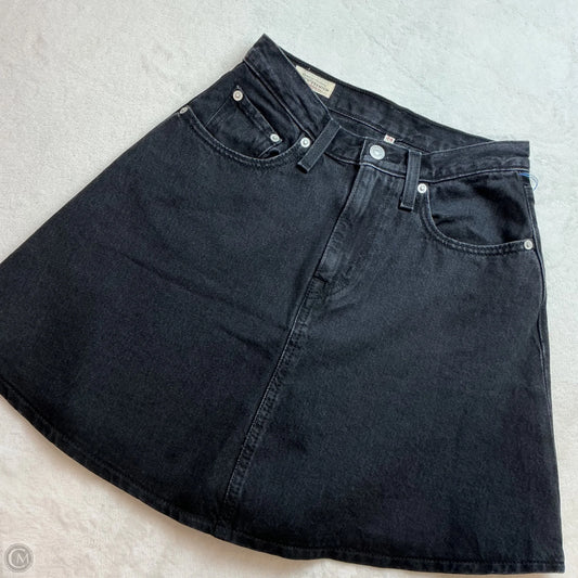 Skirt Mini & Short By Levis In Black Denim, Size: 2