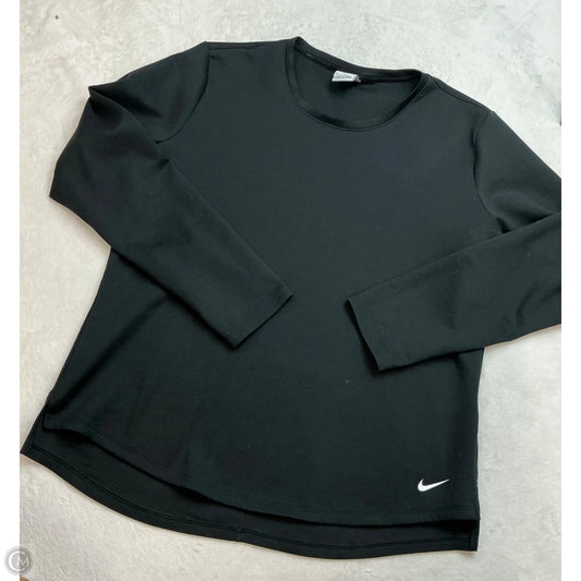 Athletic Top Long Sleeve Crewneck By Nike In Black, Size: L