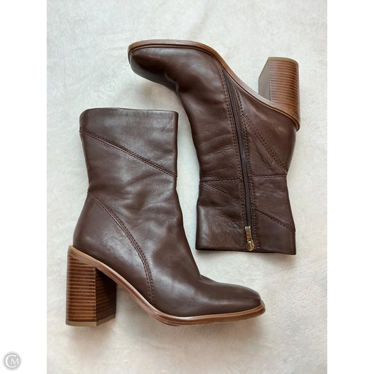 Boots Ankle Heels By Franco Sarto In Brown, Size: 7.5