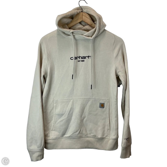 Sweatshirt Hoodie By Carhartt In Cream, Size: Xs