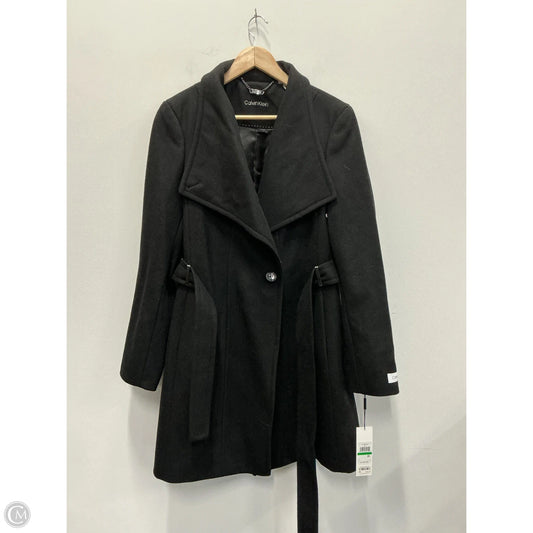 Coat Wool By Calvin Klein In Black, Size: L