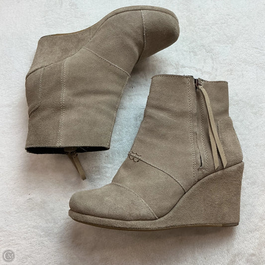 Boots Ankle Heels By Toms In Taupe, Size: 7