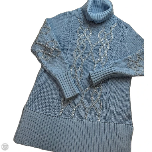Sweater By Boston Proper In Blue & Silver, Size: M